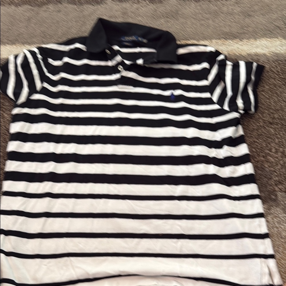 Polo by Ralph Lauren Kids Black and White Striped Polo